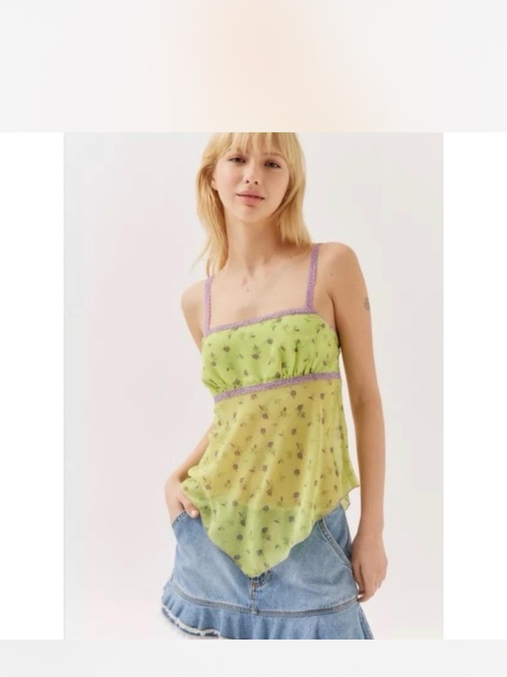 UO mesh babydoll tank